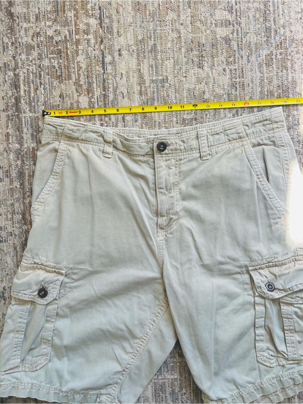 Men's Cargo Shorts Bundle of 2 Tan and Cream Casual Utility Style - Picture 9 of 11